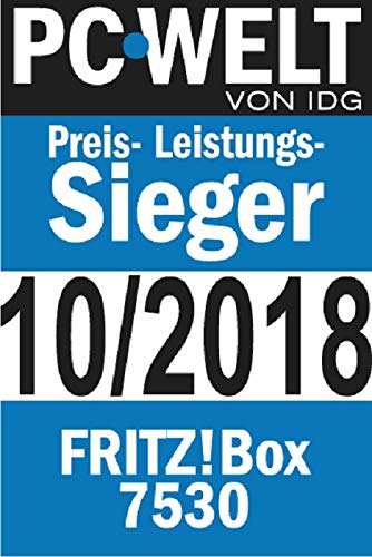 AVM FRITZ! Box 7530 WLAN AC+N Router (DSL/VDSL, 866 MBit/s (5GHz) & 400 MBit/s (2,4 GHz), bis zu 300 MBit/s mit VDSL-Supervectoring 35b, WLAN Mesh, DECT-Basis, Media Server, geeignet für Deutschland) - 2